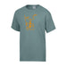 The Navy SEAL Museum Frogman Bonefrog T-Shirt features a light teal design with an abstract orange line drawing of a figure holding a trident on the front center—a subtle tribute to the bravery and legacy of Navy SEALs, making it a standout piece for supporters of the Navy SEAL Museum.