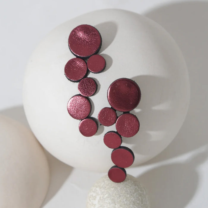 Burgundy Abstraction Earrings Large