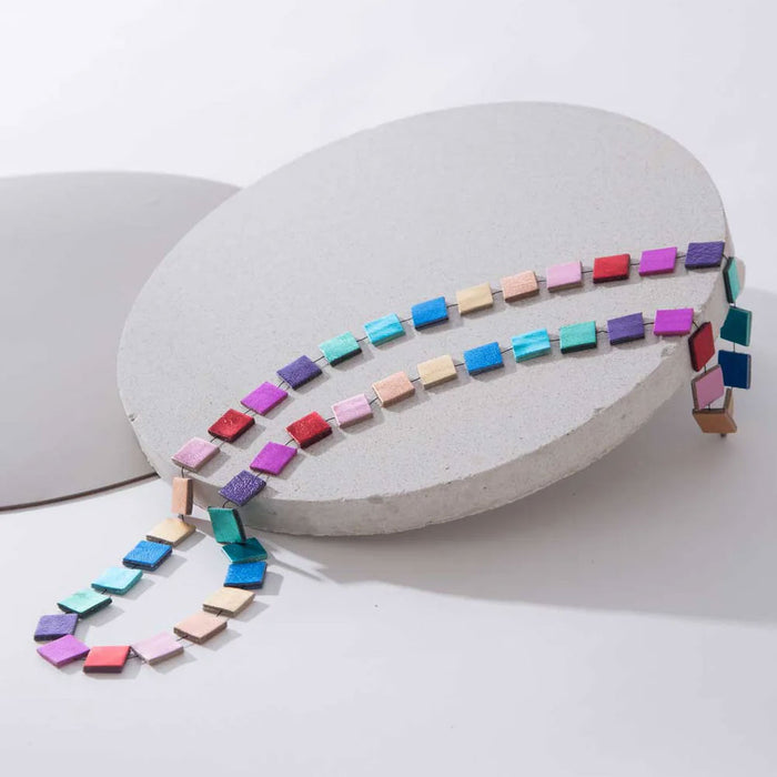 Rainbow Necklace Square Long