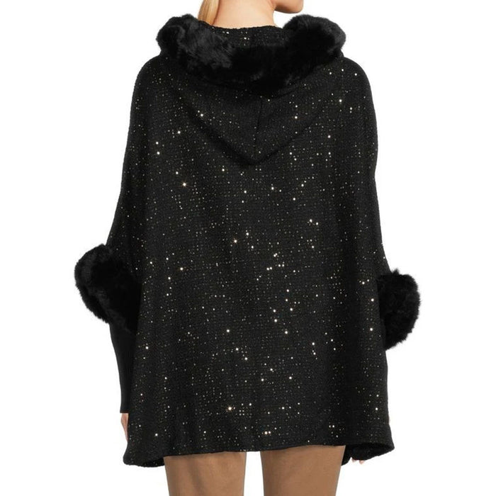 Faux Fur Under The Stars Hooded Kimono