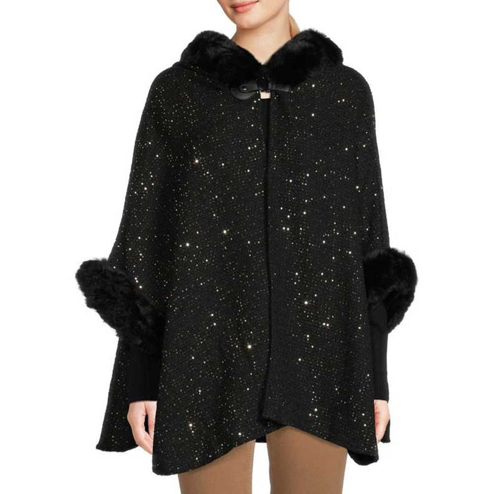 Faux Fur Under The Stars Hooded Kimono