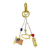 The USA Icon Trio Bag Clip features three charms—a gold USA outline, an American flag, and blocks spelling "USA"—all attached to a gold ring with colored beads and white cords. It's the perfect patriotic accessory for showing your American pride!.