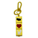 The USA Block Spinner Bag Clip features three square charms—a black U.S. silhouette, a red heart, and a white flying bird—stacked vertically for a stylish patriotic look.