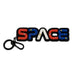 The Space Bag Clip is a bold keychain in red, white, and blue with star accents on a black metal ring—a cosmic accessory that’s perfect as a bag charm or dangle for any space enthusiast.