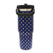Celebrate America’s 250th with the America’s 250th Anniversary Flat Top Tumbler—tall, blue, covered in white stars. It features a sturdy handle and black spill-proof lid, making it an ideal heritage keepsake for daily use.