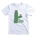 The Living Desert Zoo and Gardens Green Cactus T-Shirt is a white tee showcasing a graphic of two green cacti adorned with yellow flowers, inspired by the desert ecosystem, and features “Living Desert Zoo and Gardens” written beneath the illustration. This T-shirt beautifully captures the spirit of nature’s resilience.