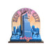 Featuring an illustration of the NYC skyline with the Edge observation deck building at the center, this pastel design displays “NEW YORK CITY” above and “edge” in pink letters below. The Edge NYC 2D Tower Magnet makes a unique New York City souvenir or perfect addition to your collection.