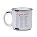 Introducing the USS Midway Museum Uncle Sam Thank You Mug: a white ceramic mug featuring Uncle Sam with black rim and accents. Bold red and blue text reads “For Your Service” above a list of U.S. cities and years, commemorating significant historical events or military service locations. Inspired by displays at the USS Midway Museum, this patriotic mug is the perfect way to honor American heroes.