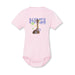 Light pink infant bodysuit featuring a graphic of a giraffe, the text KASI, and PHOENIX ZOO.