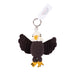 The Betsy Ross House Eagle Crocheted Bag Charm is a handcrafted keyring featuring a crocheted bald eagle with outstretched wings, yellow beak and feet, and a silver keyring attached to a white tag—perfect as a bag charm or thoughtful souvenir from the Betsy Ross House.