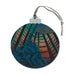 Celebrate patriotism with the National Museum of the Marine Corps Building Ornament, featuring a round design showcasing the museum’s iconic architecture set against a stylized sunset background. A gray ribbon loop at the top makes it easy to hang, making this ornament a perfect keepsake for honoring Marine Corps history.