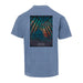Show your pride with the National Museum of the Marine Corps Building T-Shirt. This blue tee showcases a striking back graphic of Marines raising a flag, silhouetted against a vibrant sky with palm fronds. Beneath the image, inspiring text reads: Freedoms Not Free. Honoring Our Heroes. Remember the Fallen. Ideal as a Marine Corps souvenir or for visitors to the National Museum of the Marine Corps, this shirt serves as a meaningful tribute to all who have served.