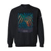 The National Museum of the Marine Corps Building Crew Sweatshirt is a black sweatshirt showcasing a striking graphic of soldiers raising a flag, set against stylized beams and a sunset background. Below the image, text adds significance, while a small logo adorns the left sleeve. This sweatshirt honors enduring courage and heritage, making it an ideal choice for anyone looking for meaningful Marine Corps museum apparel.
