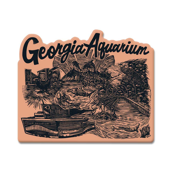 Georgia Aquarium Collage Magnet