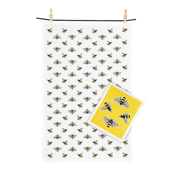 Bees Dishcloth & Kitchen Towel Set