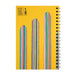 Desert Botanical Garden Will Beger Rainbow Cactus Notebook featuring a yellow spiral binding and the "Desert Botanical Garden" text in black. The cover showcases three tall, rounded cactus forms with vibrant vertical stripes and wavy edges, inspired by desert flora.