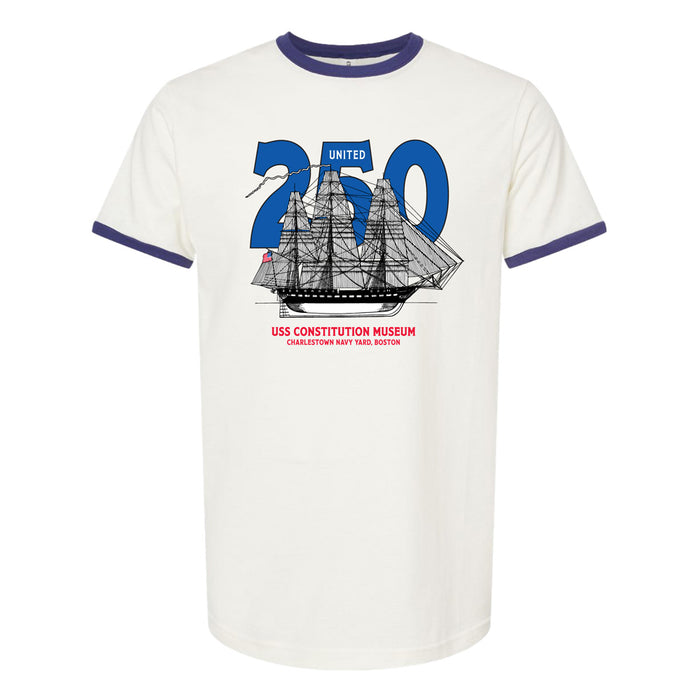 USS Constitution Boston Tall Ship Ringer T-Shirt