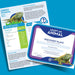 The Discovery Place Green Iguana Adoption bundle features two informational pages about Green Iguanas, filled with facts, photos, and fun tips, plus a symbolic adoption certificate with an iguana design. Blue, green, and white design elements on a light blue background emphasize rainforest conservation while providing an engaging and educational experience.