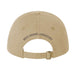 Back view of the Mote Marine Laboratory Manatee Cap in beige, featuring “MOTE MARINE LABORATORY” printed above the adjustable strap and metal buckle—a stylish nod to ocean conservation.
