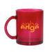 Inspired by the Edge NYC Glass Mug, this translucent red mug features a large handle and the word “edge” in bold yellow letters on the side. Set against a white background, this empty mug showcases the New York City skyline and makes an ideal souvenir from the famed sky deck.