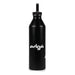 Introducing the Edge NYC Triangular Prism Water Bottle—a stylish black metal bottle with a matching screw-top lid and straw, showcasing striking white “edge NYC” text on the front. Perfect for carrying your New York City pride wherever you go.