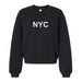 Edge NYC Foil Bauhaus Women’s Crew Sweatshirt features a black crewneck design with bold, light-colored “NYC” lettering across the chest. Inspired by Bauhaus style, this women’s sweatshirt offers long sleeves and a relaxed fit.