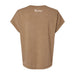 Back view of a brown short-sleeved Frederik Meijer Gardens & Sculpture Park American Horse Women’s T-Shirt with the organization’s logo printed in white near the neckline.