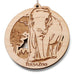 The Tulsa Zoo Elephant Wooden Ornament is a round, eco-friendly wood ornament with a laser-cut elephant and trees design, and "Tulsa Zoo" engraved at the bottom—a perfect zoo souvenir for collectors.