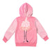 The Tulsa Zoo Flamingo Hooded Toddler Sweatshirt features a playful pink design with a tutu-wearing flamingo, white wing accents on the sleeves, and is perfect for little animal lovers and supporters of wildlife conservation.