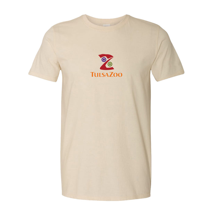 Show your support for wildlife conservation with the Tulsa Zoo Portraits of Conversation T-Shirt, featuring a vibrant abstract animal face and "TULSAZOO" in bold orange and red letters—fun, eco-friendly, and stylish.