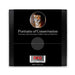 A black square package with a tiger photo at the top, 'Portraits of Conservation' title, and wildlife advocacy subtitle. Bottom includes barcode, FDO, and Made in the U.S.A.—the ideal gift or Tulsa Zoo Tiger Glass Paperweight.