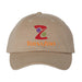The Tulsa Zoo Logo Cap, Khaki, features a stylized red Z with purple and green circles and 'Tulsa Zoo' in orange below—an ideal way to show your support for wildlife conservation.
