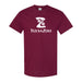 The Tulsa Zoo Logo T-Shirt, Maroon features the zoo’s name and a stylized “Z” with animal elements, showing support for wildlife conservation and animal habitats.