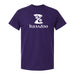 Show your support for wildlife conservation with the Tulsa Zoo Logo T-Shirt in dark purple, featuring a stylized bird logo and "Tulsa Zoo" in white on the front.
