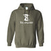 The Tulsa Zoo Logo Hooded Sweatshirt in olive green features a stylized white owl logo and bold lettering. With a front pocket and drawstrings, it’s perfect for animal lovers and conservation supporters.