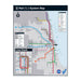 The CTA Rail System Map Poster showcases the Chicago Transit Authority rail network, with clearly marked colored train lines, stations, and citywide routes—including a focused inset of the downtown Loop area. North is oriented at the top of the poster.