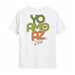White Desert Botanical Garden Yo Amo AZ T-Shirt with a heart icon inside the O, a small cactus icon, and the Desert Botanical Garden logo printed on the back.