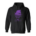 The Georgia Aquarium Haunted Seas Hooded Sweatshirt is a black hoodie featuring a purple sailboat graphic above the “Haunted Seas” and “Georgia Aquarium” text, plus a fish icon underneath—making it a cozy Halloween sweatshirt ideal for aquatic adventure fans.