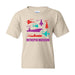 Introducing the Intrepid Museum Aircraft & Carriers Youth T-Shirt! This beige t-shirt features vibrant illustrations of historic vehicles—including an aircraft, a spaceship, and a submarine—displayed above the text INTREPID MUSEUM. Each vehicle is labeled, such as Concorde, Enterprise, and USS Intrepid, making it the perfect choice for young aviation and maritime enthusiasts. Celebrate legendary vehicles and the spirit of innovation with this unique tee from the Intrepid Museum collection.