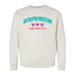 The Intrepid Museum Icons Crew Youth Sweatshirt is a white crew featuring “Intrepid Museum” in teal, three purple icons, and “New York City” in red text on the front—ideal for fans of aerospace history clothing.