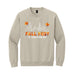 The Lincoln Park Zoo Fall Fest Crew Sweatshirt features vibrant orange “Fall Fest Lincoln Park Zoo” text, a crisp white outline of the Chicago skyline, and two orange fall leaves above the lettering—perfect for celebrating the season at your favorite zoo.