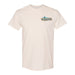 Mote Marine Laboratory Sharktober Fest T-Shirt in beige features the Sharktoberfest logo and a shark graphic on the left chest—ideal for expressing your support for marine life conservation.