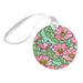 Desert Botanical Garden Superbloom Ornament, a round porcelain piece featuring pink cactus flowers, green cactus pads, and a small bee, hanging from a white satin ribbon as nature-inspired décor.