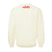 Back view of a cream-colored Georgia Aquarium Holiday Whale Shark Crew Sweatshirt featuring a red Wintertide logo and text at the neckline.