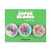 Desert Botanical Garden Superbloom Magnet Set containing three round magnets featuring illustrations of desert flowers, displayed on a green backing card with the text Super Bloom.