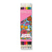 A set of six dual-ended Desert Botanical Garden Superbloom Pencil Set colored pencils in a clear plastic sleeve featuring a pink and blue floral illustration with the text Pencils, 6 Pencils - 12 Colors.