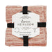 Two folded pink and white Clay Knit Dishcloths, Set of 2, secured by a black band and a product label.