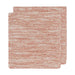 Two square Clay Knit Dishcloths Set of 2 in a terracotta and white pattern, stacked slightly offset.