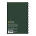 Dark green spiral-bound Fort Worth Botanical Garden Photography Spiral Journal, featuring historical information about the garden printed on the back cover.