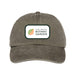 Fort Worth Botanical Garden Patch Logo Cap in olive green, featuring a rectangular patch with an orange and green leaf icon.